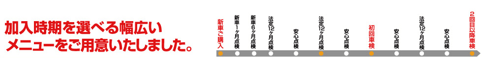 加入時期を選べる幅広いメニューをご用意いたしました。